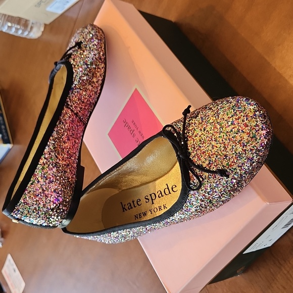 Kate Spade Honey glitter ballet flats rainbow - Picture 2 of 12